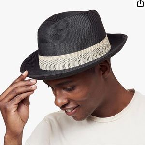 Pineapple&Star Genoa Fedora Bucket Sun Straw Beach Hat Fine Braid UPF50+ small